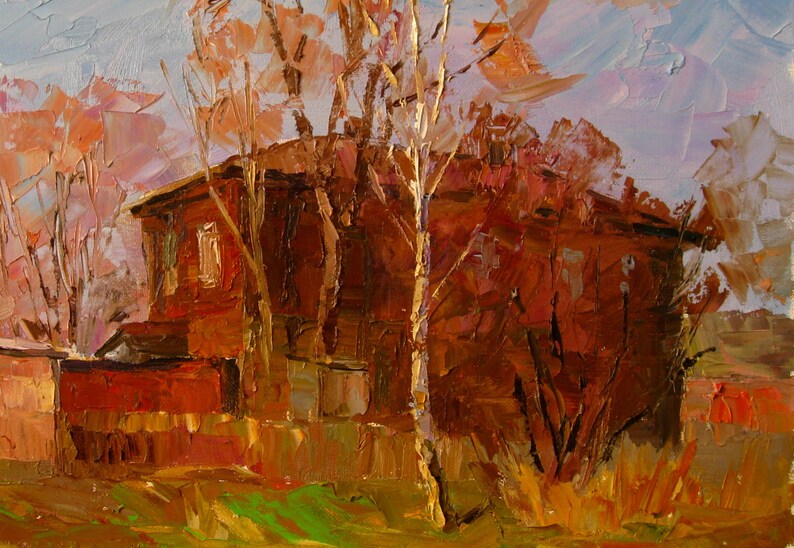 Oil Painting Old House Serdyuk Boris Petrovich Original Etsy
