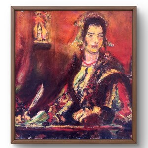 Oil painting portrait original, painting on canvas, woman portrait, handmade art, interior, unframed, girl portrait, wall art