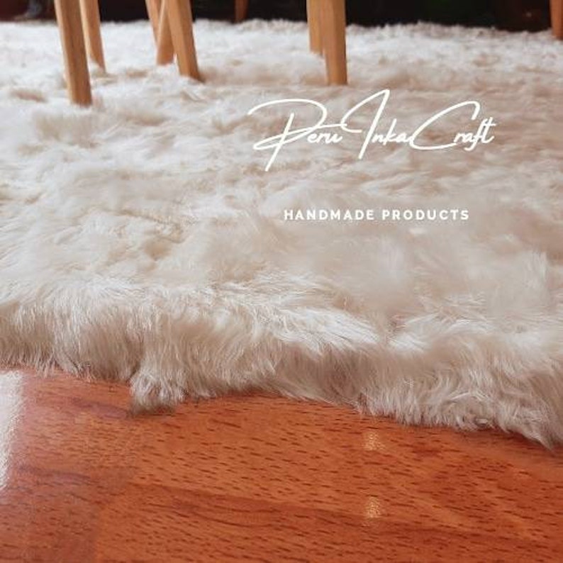 Luxurious white Alpaca fur rug / Fur rug / white rug Etsy