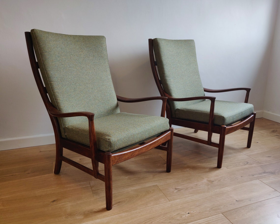 Mid Century Parker Knoll Armchair Fully Refurbished Sage Etsy