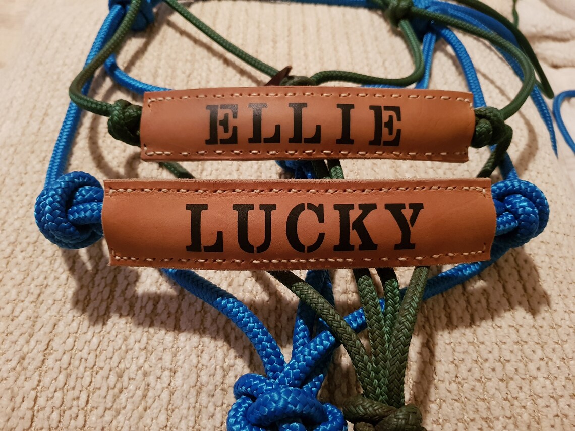 Rope Halter with Personalised Leather Noseband Etsy