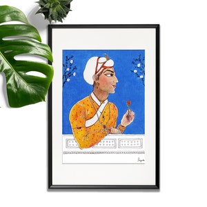 Rajkumar India Painting, Exotic Desi boy Wall art print, Watercolor painting, Indian home decor, Wall decor