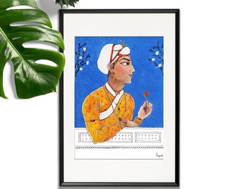 Rajkumar India Painting, Exotic Desi boy Wall art print, Watercolor painting, Indian home decor, Wall decor