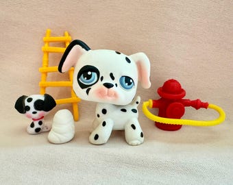 2004 Hasbro Littlest Pet Shop Dalmatian Dog #44 and Lalaloopsy Pet