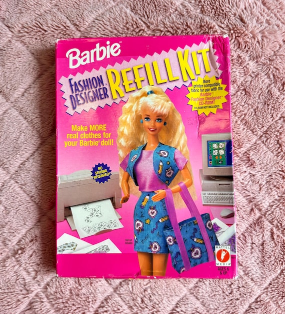 1996 Barbie Fashion Designer Refill Kit - Printable Fabric Clothes