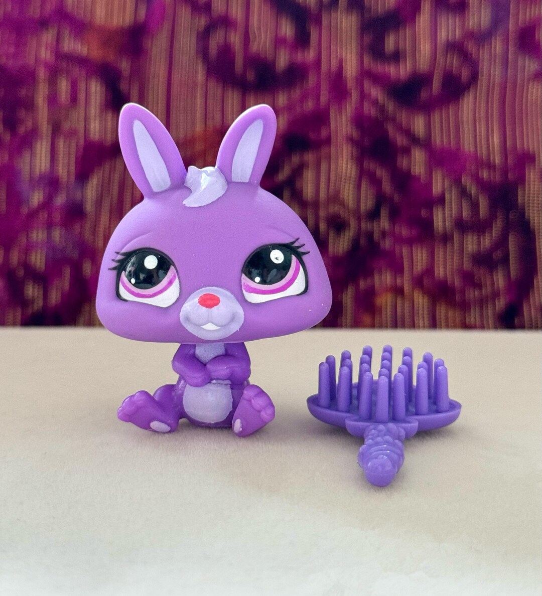 2007 Hasbro Littlest Pet Shop Purple Mommy Bunny Rabbit #3591 With ...