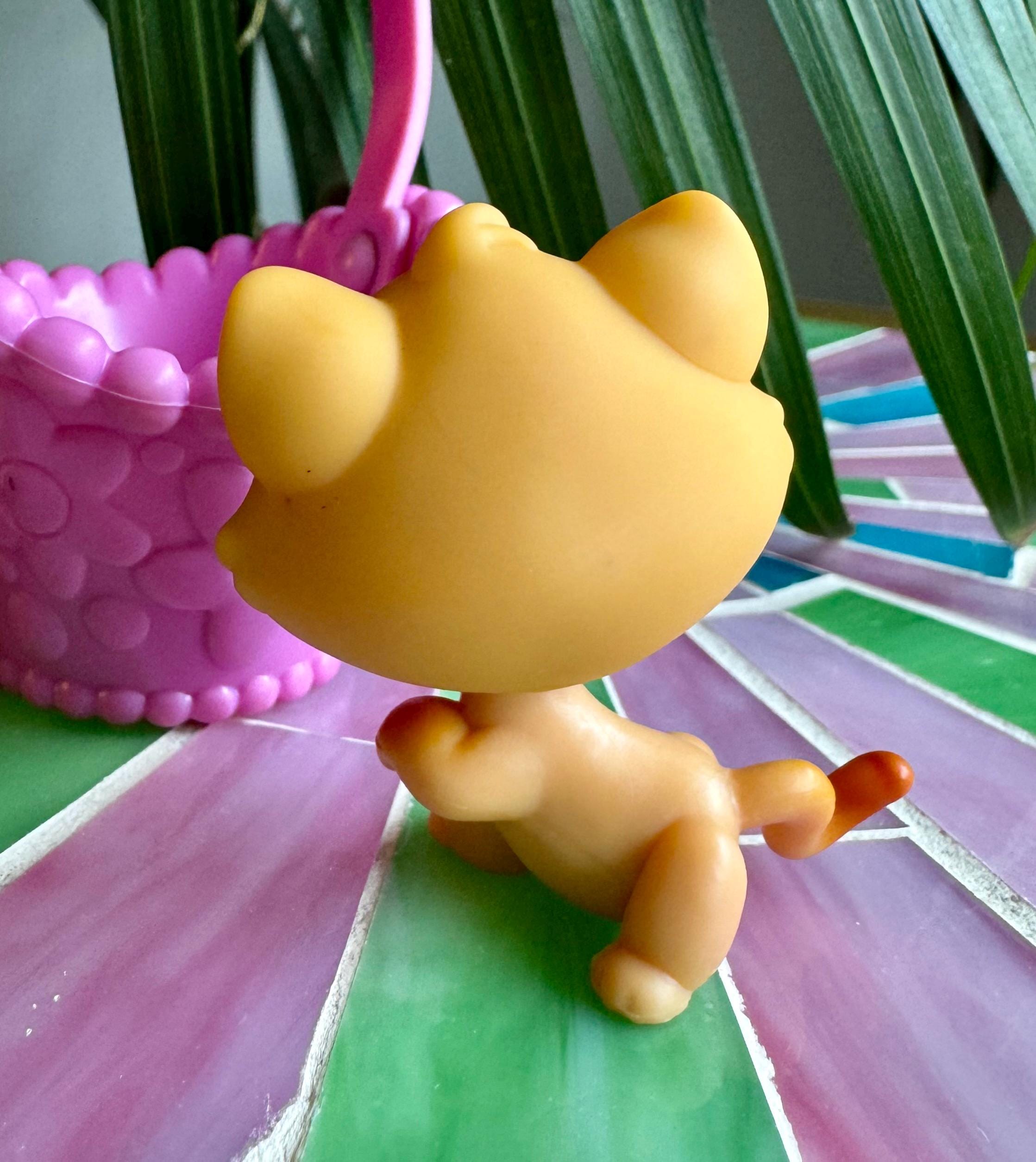 Figurine Littlest Pet Shop Chat Siamois #226 - Orange - Occasion - Collection Jouet Vintage