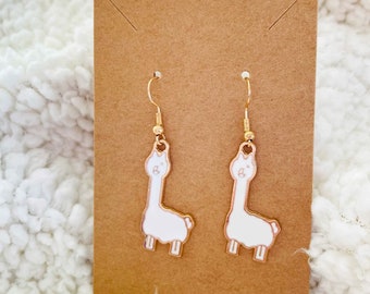 Cute Alpaca Llama Charm Dangle Earrings