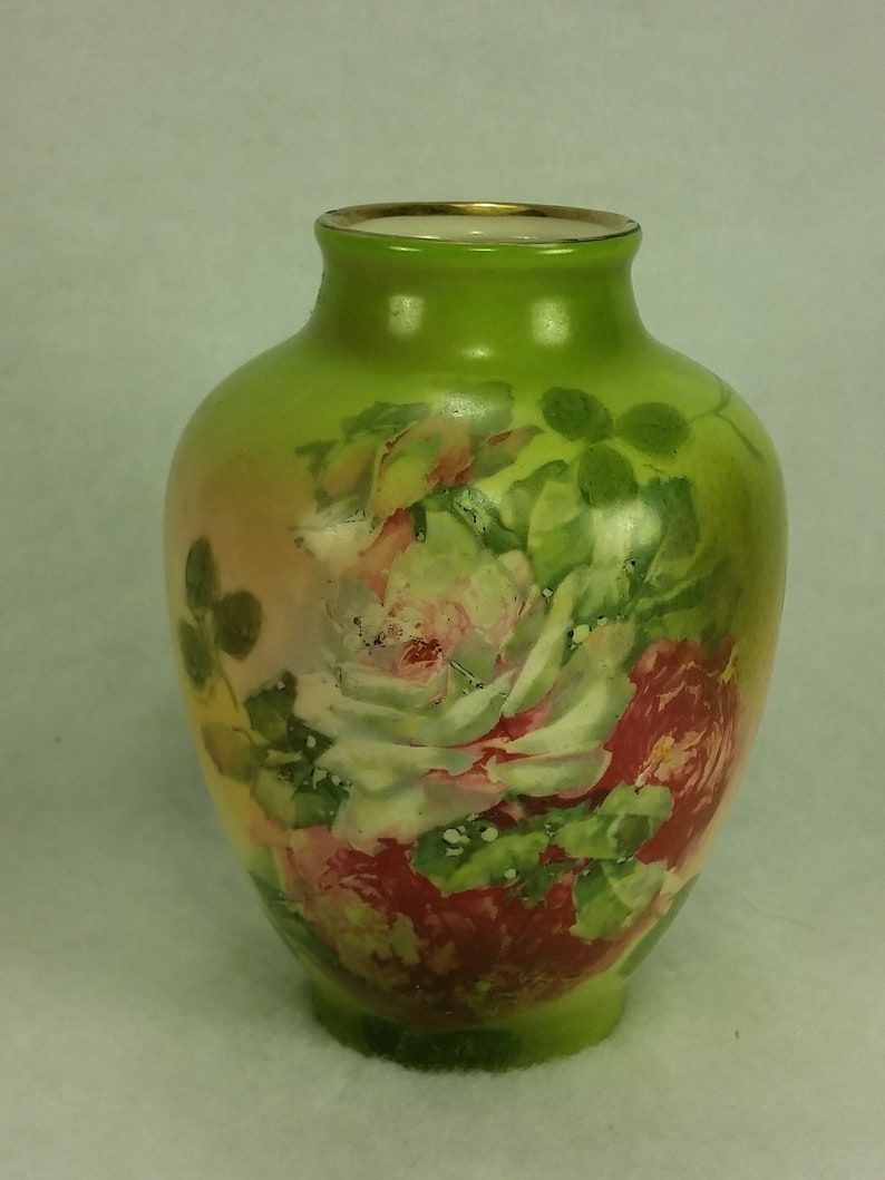 Antique Hand Painted Porcelain Vase Etsy