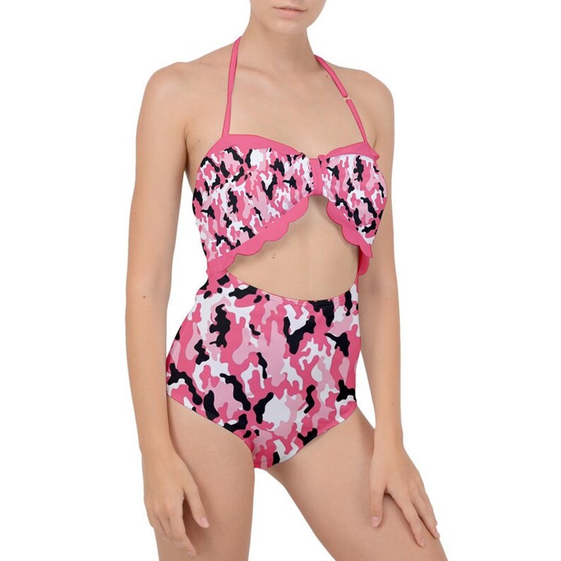 pink camo bathing suit