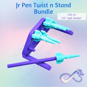 Twist n Stand Jr Bundle - 5 Pen Holder for UV Resin Curing in UV Lamp - UV Lamp Pen Adapter - Resin Pen Adapter
