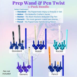 3D Printed Pen Prep Wand and Twists Set: UV Resin Painting Tool