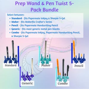 Prep Wand and 5 Pen Twists Bundle - Pen Holders for UV lamp curing, Painting, Decorating