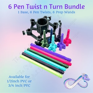 6 Pen Twist n Turn Bundle - 6-pen turner adapter - Pen Adapter for Epoxy - Epoxy Pen Holder