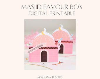 Masjid Mosque Ramadan Favour Box Printable