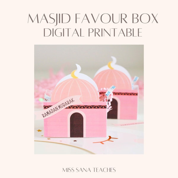 Masjid Mosque Ramadan Favour Box Printable