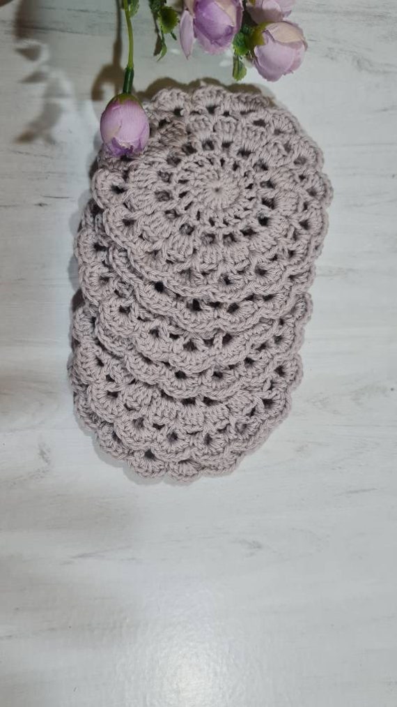 Ensemble de Sous-Verres/Sous-Tasses Au Crochet