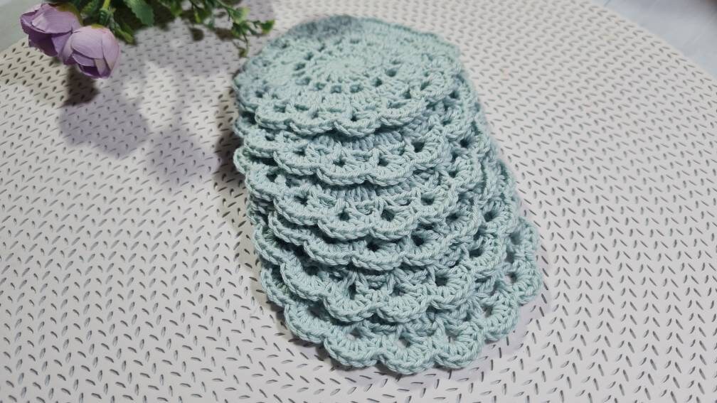 Ensemble de Sous-Verres/Sous-Tasses Au Crochet