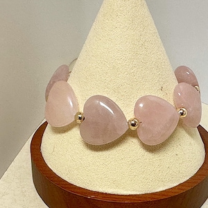 Rose quartz heart bracelet