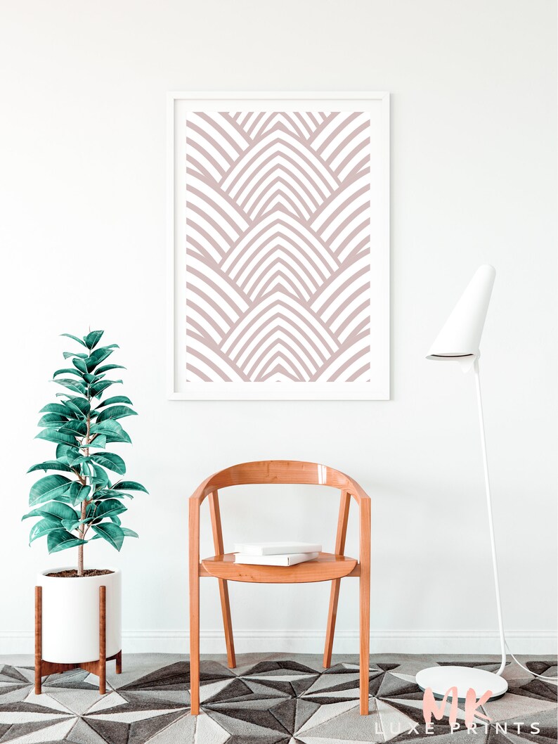 Printable Wall Art Blush Art Deco Print Gallery Wall Etsy