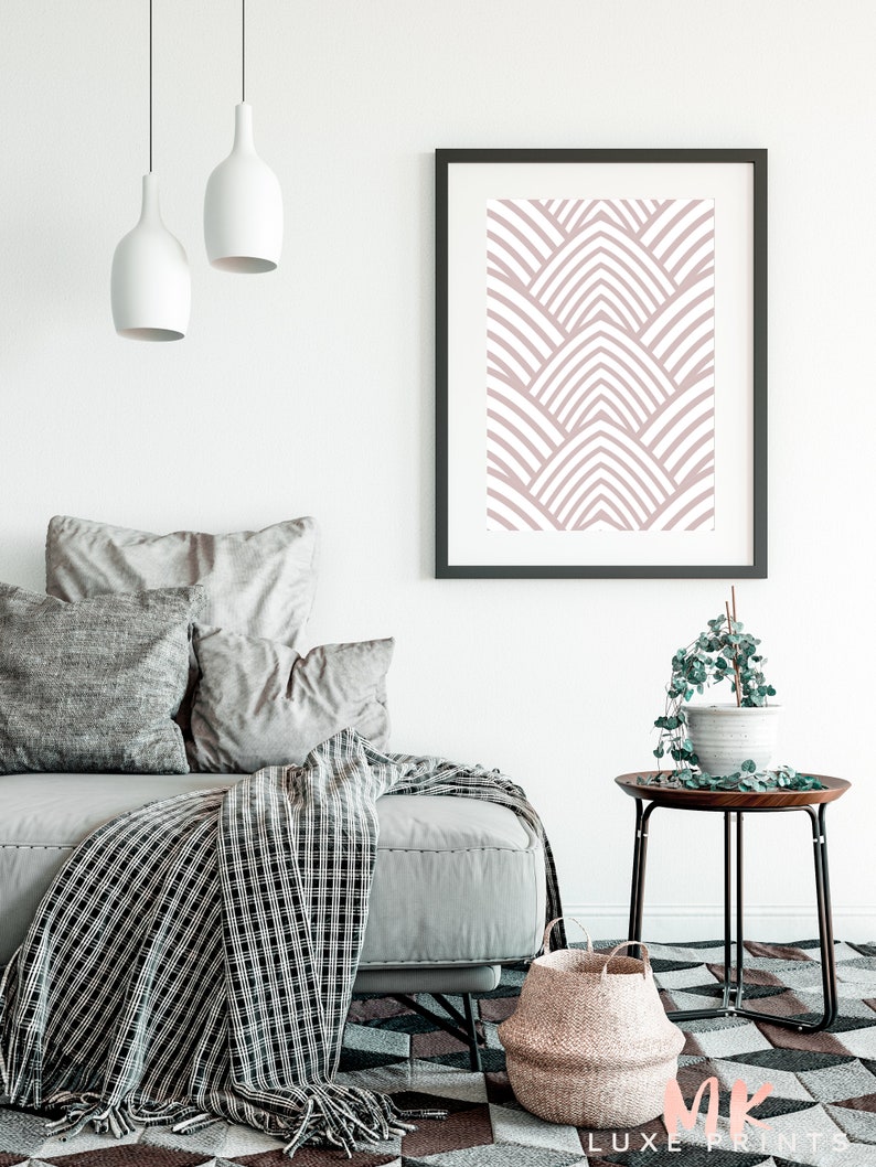 Printable Wall Art Blush Art Deco Print Gallery Wall Etsy