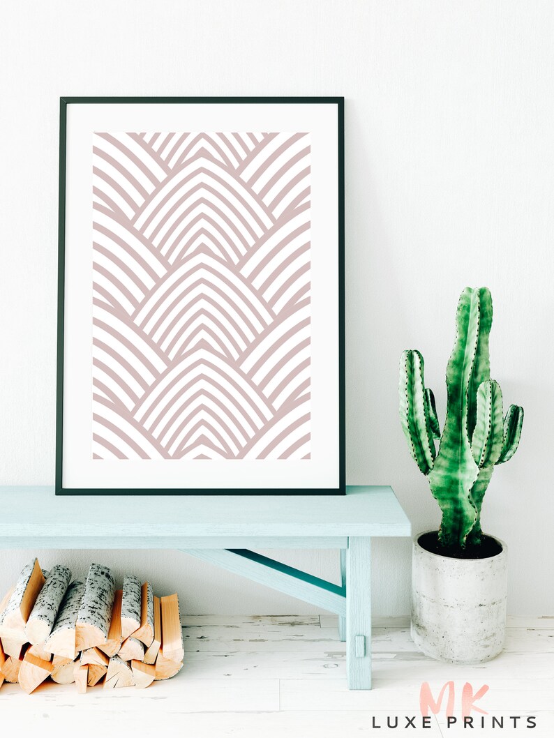 Printable Wall Art Blush Art Deco Print Gallery Wall Etsy