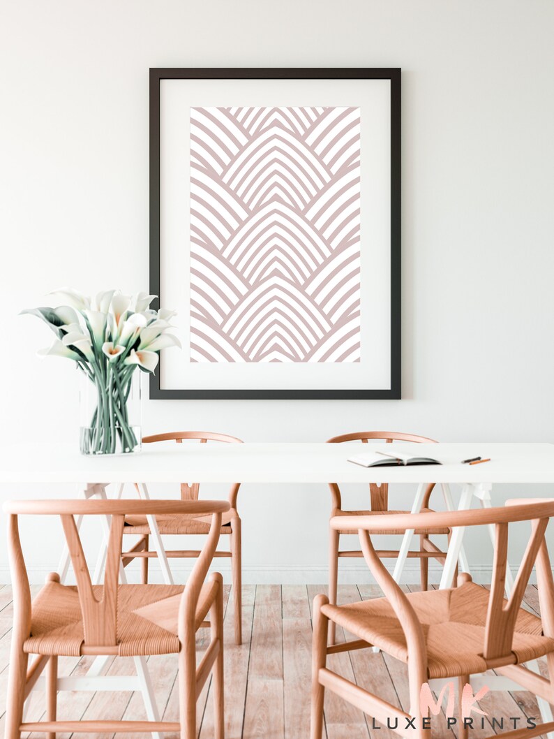 Printable Wall Art Blush Art Deco Print Gallery Wall Etsy