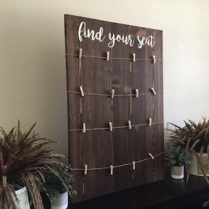 Wood Wedding Seating Chart Sign: Find Your Seat