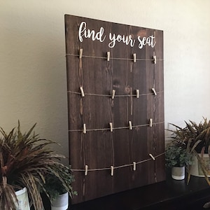 Find your seat wedding seating chart board,Wedding signs wood,wood wedding sign,find your seat,  blank seating chart board