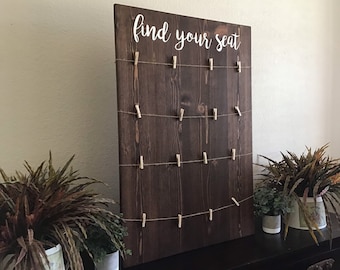 Find your seat wedding seating chart board,Wedding signs wood,wood wedding sign,find your seat,  blank seating chart board