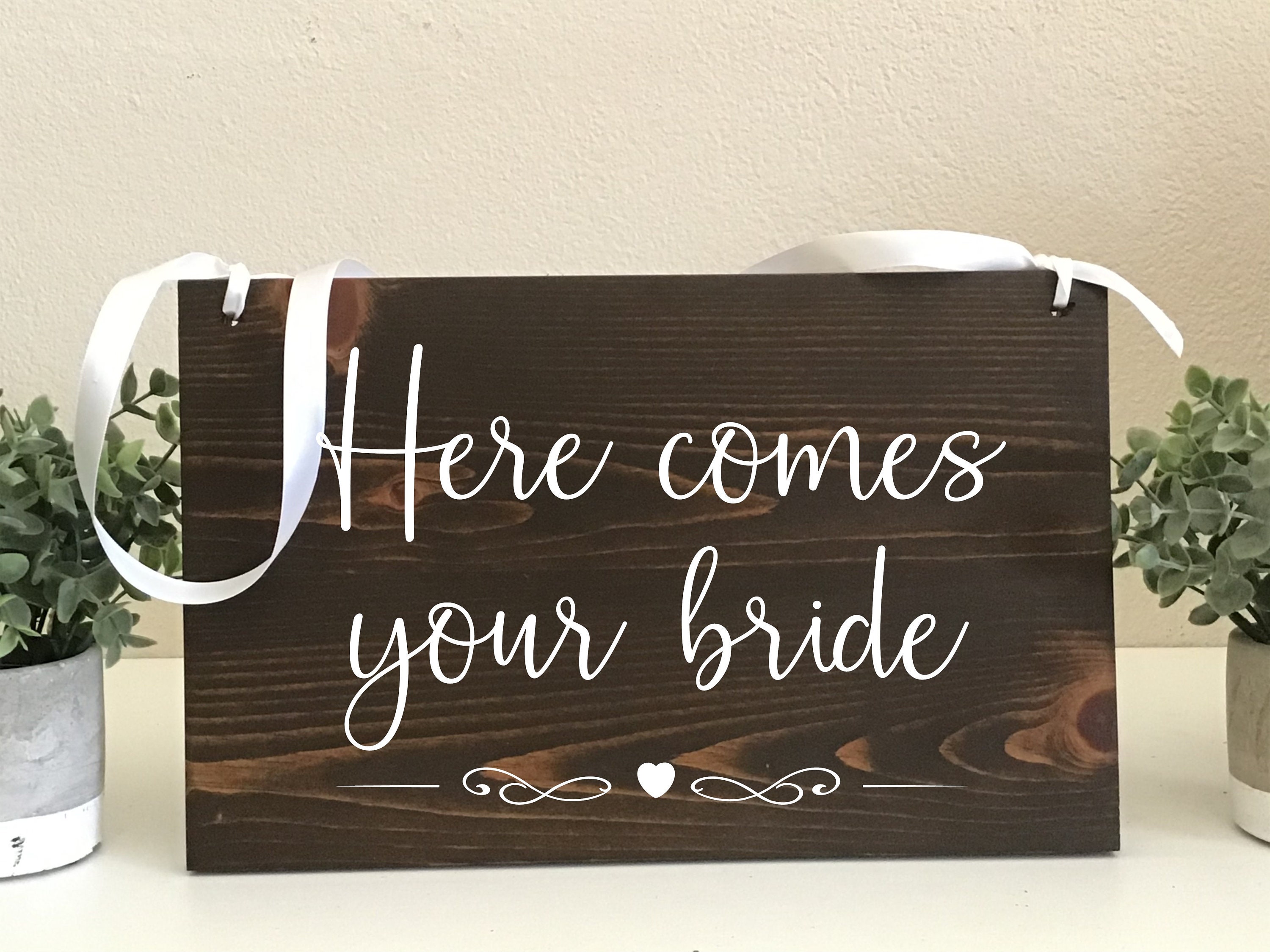 Here Comes The Bride, Wedding Decor, Flower Girl Sign, Wedding