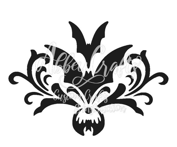 Download Bat Damask Pattern Svg Cut File Etsy