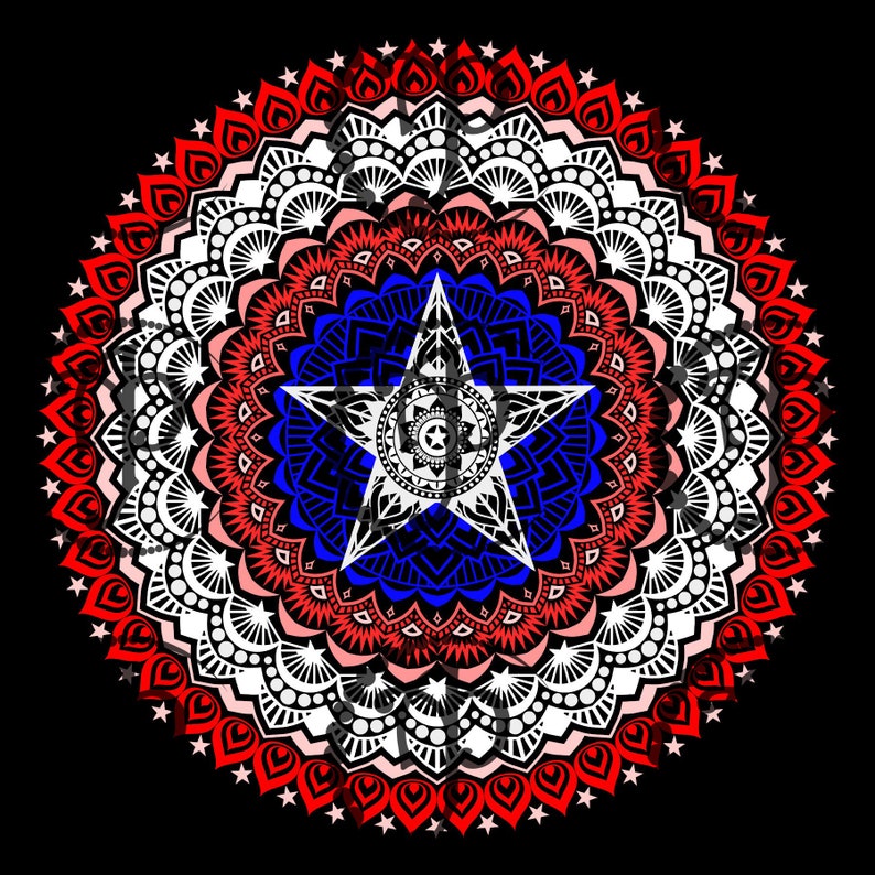 Download Patriotic Mandala SVG Vector | Etsy
