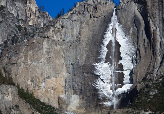 Yosemite National Park Frozen Winter Waterfall Etsy
