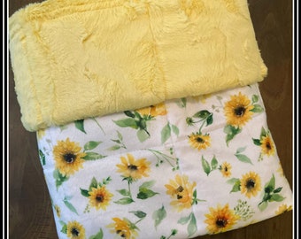 Weighted Blankets, Weighted Blankets for Adults or Kids. Weighted Blanket with Glass Beads. Weighted Blanket for sleep & anxiety, Sunflower