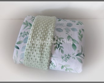 Weighted Blankets - Weighted Blanket for Adult. Weighted Blankets with Glass Beads. Weighted Blanket for sleep or anxiety - Green - Leaves