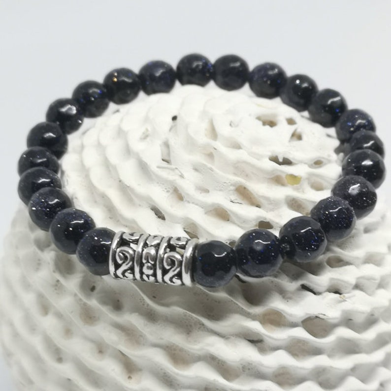 Blue Sand Beads Stretch Beads Bracelet 8 mm Beads Bracelet Bracelet For Stacks