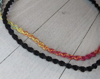 Spiral Hemp Choker, Tie On Hemp Twist Necklace, Hemp Necklace, Teen Ladies Choker, Hippie, Bohemian summer, beach bum gifts, non metal