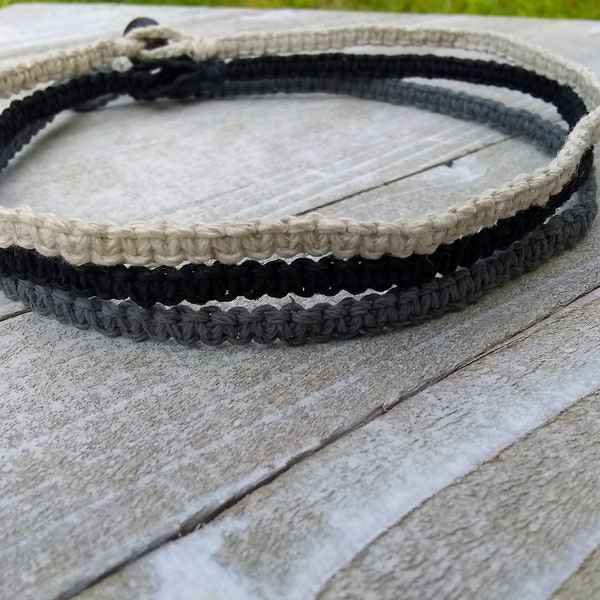 Hemp Choker, Hemp Necklace, Boho Surfer Choker, Mens Hemp Necklace, Teen Chokers, Ladies Choker, Hippie Necklace, Bohemian summer, beach bum