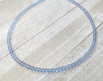 Handmade Blue Choker Necklace, Dainty Choker Necklace, Adjustable Layering Jewelry, Boho, Ready to ship