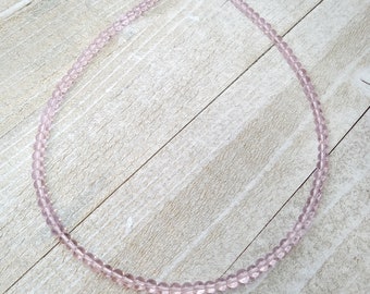 Handmade Pink Choker Necklace, Dainty Choker Necklace, Adjustable Layering Jewelry, Boho, Ready to ship