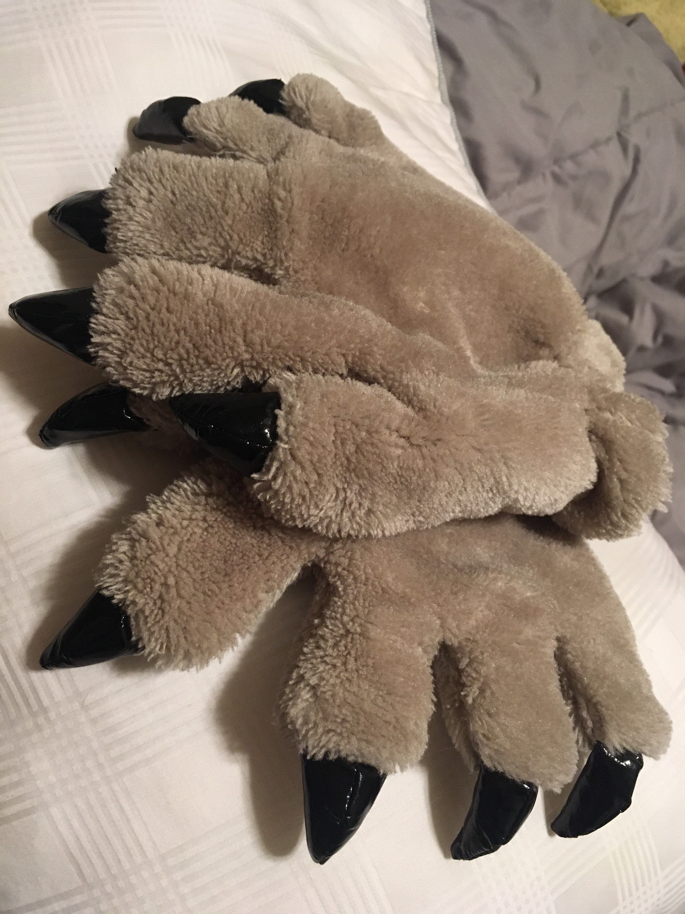 Grey wolf paws/gloves | Etsy