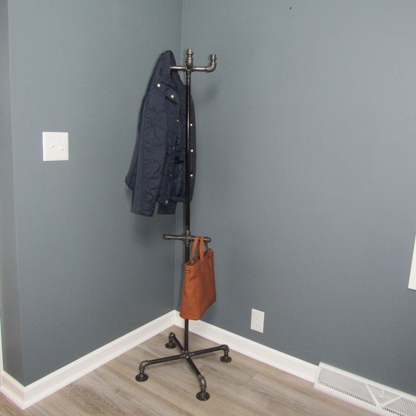 Standing Coat Rack, Coat Tree, Industrial Home Decor, Steampunk Coat Hanger, Entryway Coat Rack