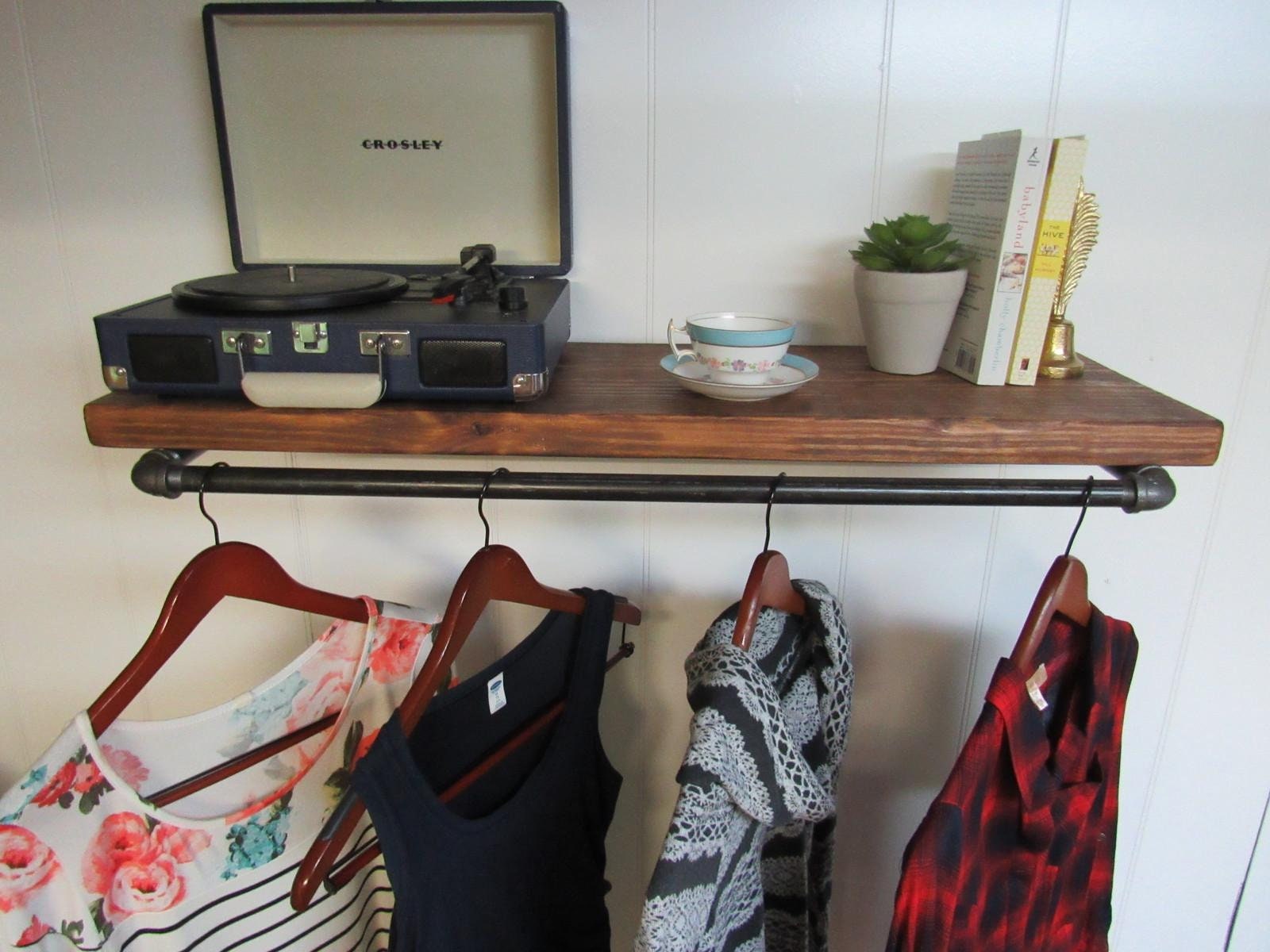 Industrial Clothing Rack With Shelf Retail Display Industrial