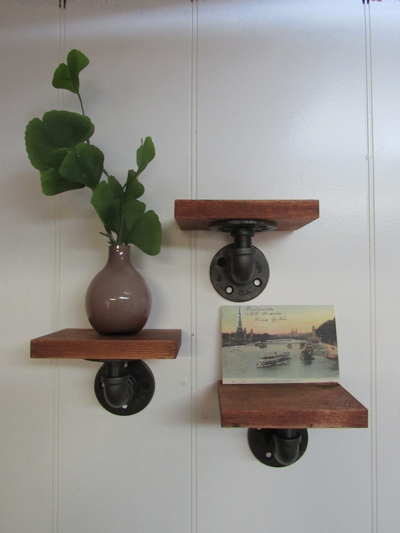 Small Display Shelves Speaker Shelf Rustic Pipe Shelf Etsy