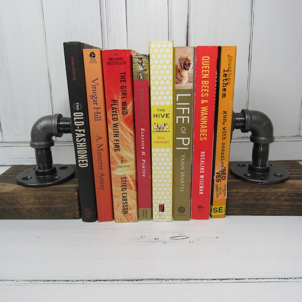 Pipe Bookends, Industrial Bookend, Office Organization, Office Decor, Book Lover Gift, Bookworm, Book Organization