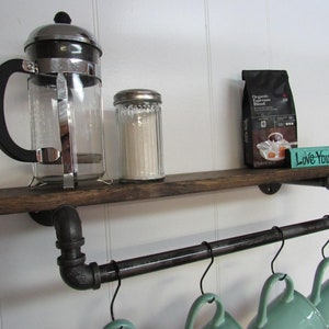 Coffee Mug Rack Shelf, Coffee Bar, Mug Hanger, Coffee Mug Rack, Tea Cup, Coffee Decor, Coffee Shelf, Kitchen Decor