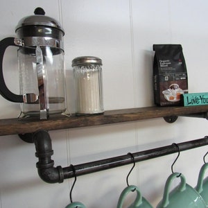 Coffee Mug Rack Shelf, Coffee Bar, Mug Hanger, Coffee Mug Rack, Tea Cup, Coffee Decor, Coffee Shelf, Kitchen Decor