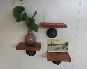 Small Display Shelves, Speaker Shelf, Rustic Pipe Shelf