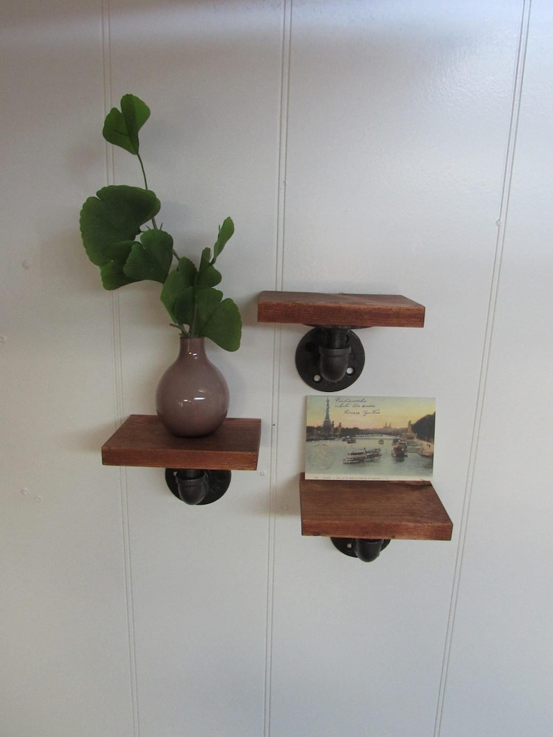 Small Display Shelves Speaker Shelf Rustic Pipe Shelf Etsy